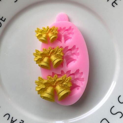 3 Holes Christmas Bell Silicone Cake Decorating Moulds Creative Diy Candy Chocolate Mold Fondant Molds Baking Tools