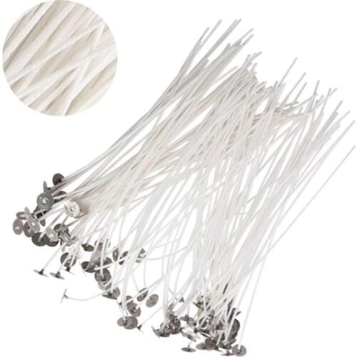 30Pcs/set Candle Wicks Smokeless Wax Pure Cotton Core 10cm DIY Candle Making Pre-waxed Wicks For Party Supplies