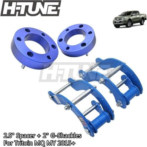 H-TUNE 4x4 Accesorios 32mm Front Spacer and Rear Extended 2" G-Shackles Lift Up Kits 4WD For Triton L200 MQ MY 2015