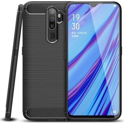 A9 2020 Phone Case For OPPO A9 2020 CASE bumper on Cover Carbon Fiber soft Silicon Anti-knock Case For OPPO A11X Capa