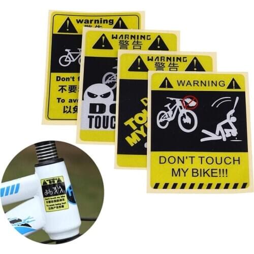 DONT TOUCH MY BIKE Bicycle Frame Sticker MTB Mountain Bike Cycling Decorative Warning Reflective Sticker