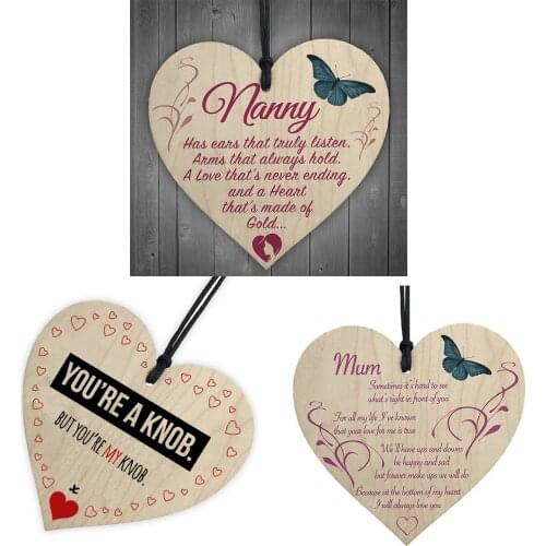 Printed Love Wood Mothers Day Tag Home Party Creative Cute Printed Pendant Wooden Hangtag Door Window Hanging Decoration Card