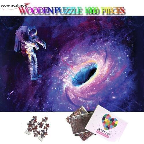 MOMEMO Astronaut Wooden Puzzle 1000 Pieces Jigsaw Puzzle 50*75cm Plane Puzzle Games Adults Landscape Puzzles 1000 Pieces Toys