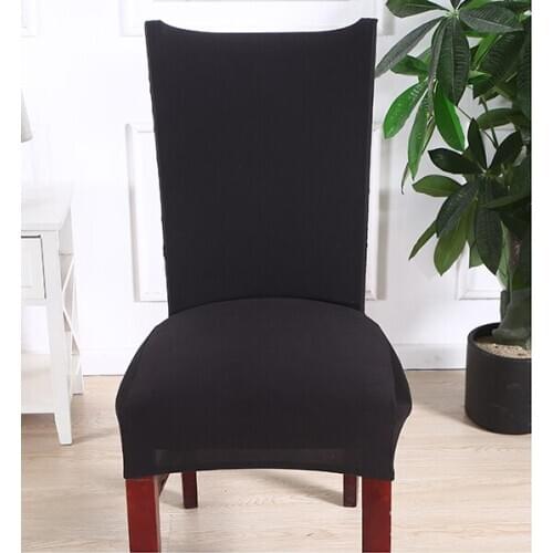 Elastic Minimalist Seat Chair Solid Color Chair Cover Removable and Washable Stretch Black Banquet Hotel Dining Room Cover
