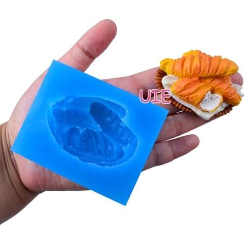 GYL552U 57.4mm x 39.5mm Bread Silicone Mold Fondant Cake Decoratio Candy Resin Clay Earrings Necklace Craft Soap Candle