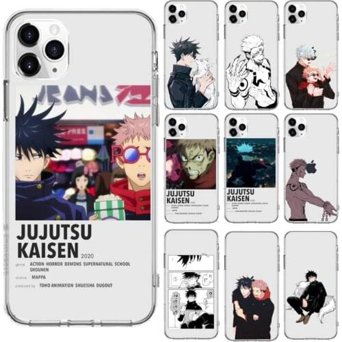 Jujutsu Kaisen Satoru Gojo anime Phone Case Transparent for iPhone 6 7 8 11 12 s mini pro X XS XR MAX Plus cover funda shell