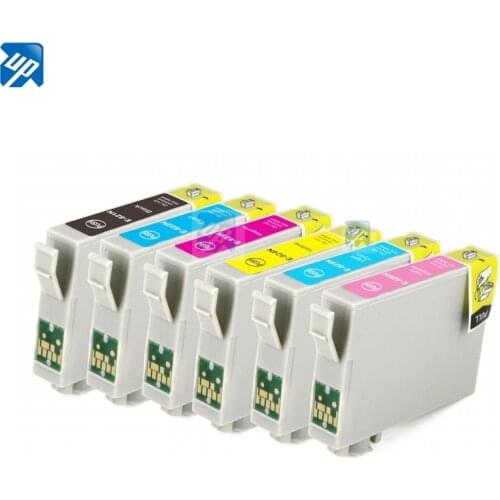 6pcs T0821 ink cartridge Compatible For Epson Stylus R270 R390 RX590 TX700W TX800W T50 TX720 TX700 TX800 RX610 printers