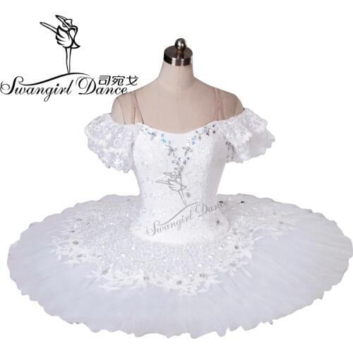 Adult White Swan lake classical ballet Tutu woman Snow White Professional Ballet Tutus with flowersBT9001
