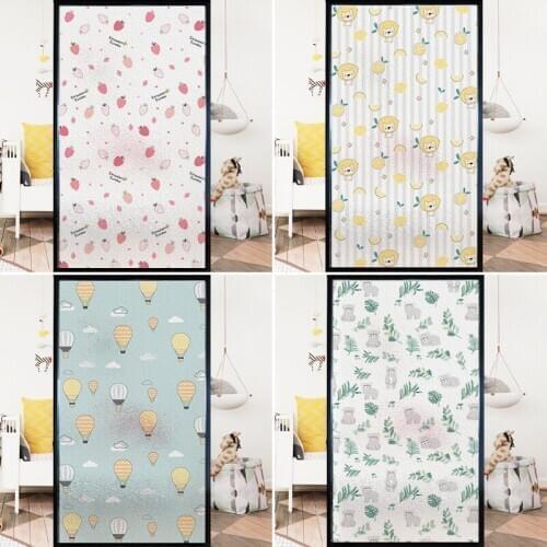 Cartoon frosted glass sticker cartoon window shading film anti-lighting bathroom toilet privacy window flower glass sticker