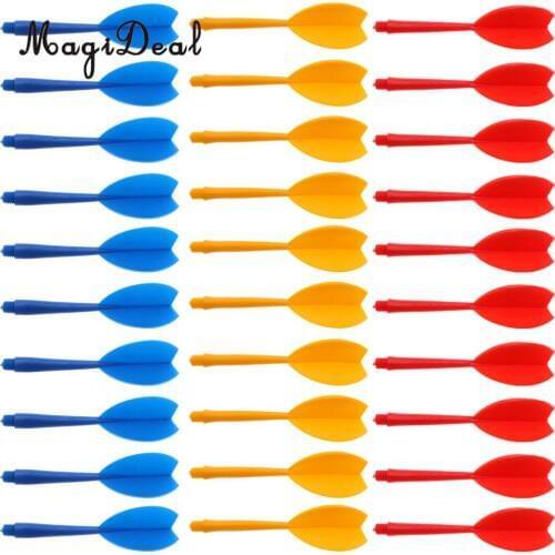 30 Pcs ABS Multicolor Professional Darts Tail Durable Shaft Flights Set Combo 70mm Red Yellow Blue Darts Accessories Replacement