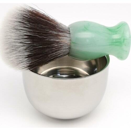 TEYO Synthetic Shaving Brush and Shaving Bowl Set for Wet Shave Soap Beard Brush