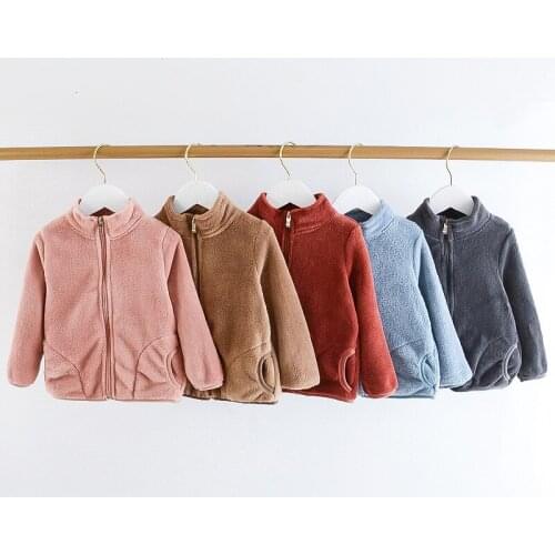 2021 New Boys Plus Fleece Jacket New Baby Children Clothes Kids Clothes Girls Winter Clothes Thick Flannel Tops