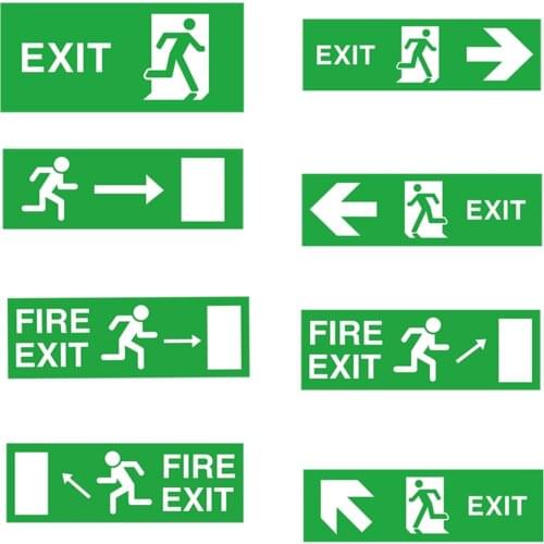 Fuzhen Boutique Decals Exterior Accessories Multiple EXIT Warning Sign Stickers for Door Stairs Home Garage Vinyl PVC Decal