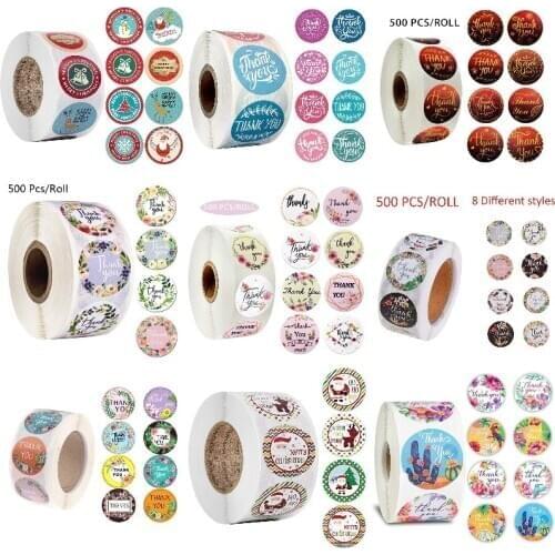 Gift Sealing Stickers Festival Birthday Party Gift Decoration Labels 24/500pcs Thank You Love Design Diary Scrapbooking Stickers