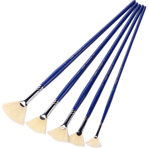 SAKURA Students Portable Sector Watercolor Brush Fan-shaped Paint Brush Gouache Brush Oil Painting Brushes Art Supplies 137