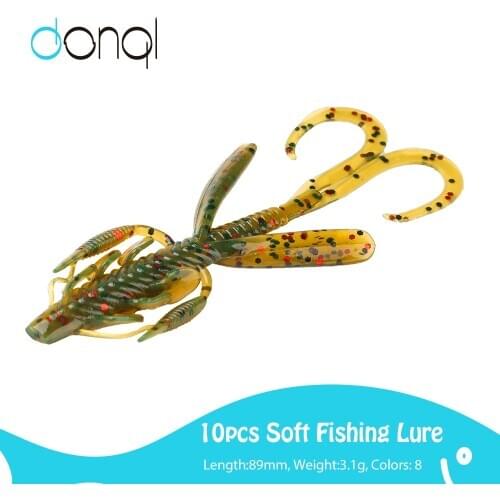 DONQL 10Pcs Worm Soft Shrimp Fishing Lures Swimbait Wobblers Maggots Artificial Tackle Special Taste Bait Set