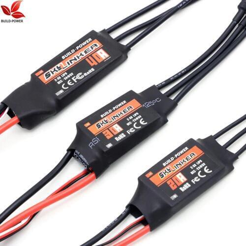 BUILD POWER Skylinker BLHeli ESC 20A 30A 40A ESC Speed Controler 2-3S With 2A 5V UBEC For RC Fixed wing