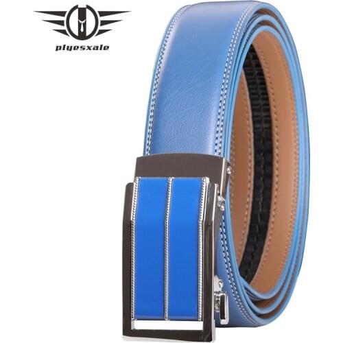 2021 New Fashion Cow Genuine Leather Men Belt High Quality Male Strap for Business Casual Jeans Waistband Blue Ceinture B359