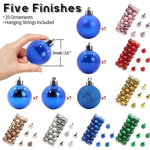 35pc Christmas Balls Decorate Christmas Tree Ball Furnishings Decoration Party Hanging Ball Pendants Home Christmas Decorations
