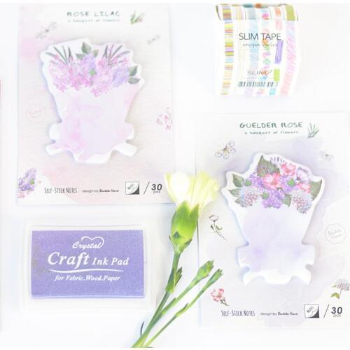 48 pcs/Lot Rose flower sticky notes 30 pcs post sticker Floral paste for planner diary Wedding Office School supplies EM666