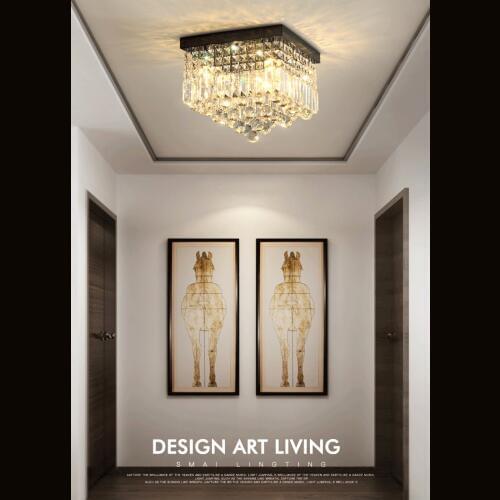 LED Luxury Modern Crystal Ceiling Light Small Lamps For Living Room Hotel Corridor Aisle Hall LED Bulbs included