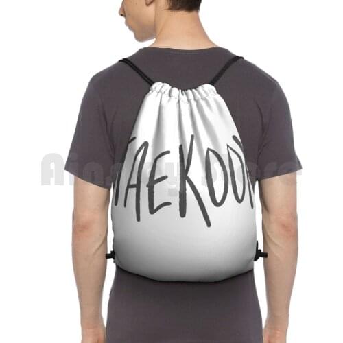 Taekook Gray Backpack Drawstring Bags Gym Bag Waterproof B A P Ikon Got7 Winner Vixx Twice Korean Pop Music Lover Nct