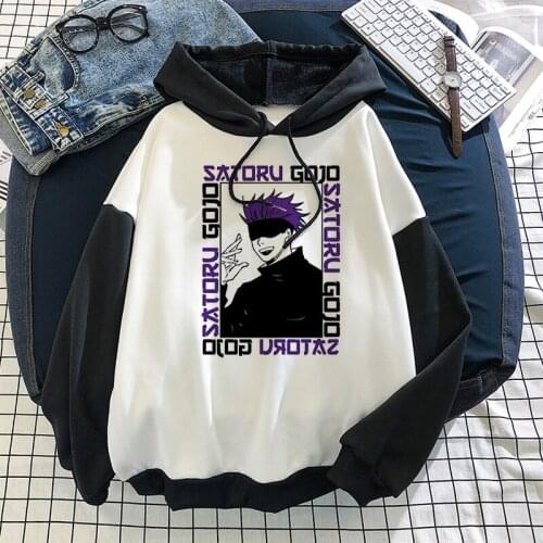 Anime Jujutsu Kaisen Oversized Hoodie Sweatshirt Women Hip Hop Pullovers Tops Loose Long Sleeves Autumn Winter Unisex Streetwear