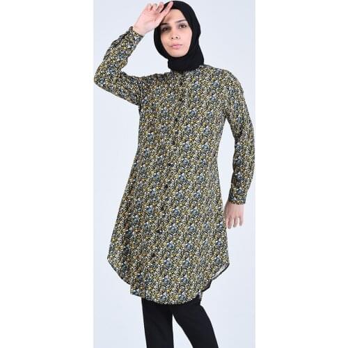 Minahill Patterned Viscose Tunic 6458-03 Yellow 6458-03