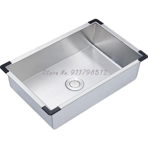 Deepen The Stainless Steel Single-tank Auxiliary Sink Drain Basin Picture-mother Vegetable Washing Basin Single-variable Double