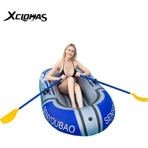 XC LOHAS Thickened Inflatable Boat Kayak Canoe Fishing Boat PVC Boat With Paddle Pump Drifting Fishing Rowing Boat 1/2 Person