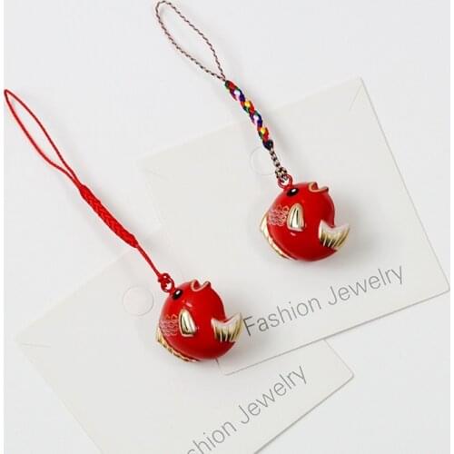 Japanese Lucky Charm Koi Water Bell Straps Decor Lanyards for IPhone/Samsung Kawaii Keys Mobile Phone Strap