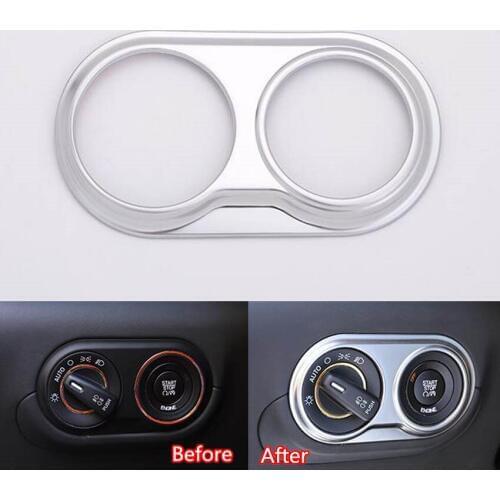 YAQUICKA ABS Car Front Light Switch Adjust Button Trim Frame Sticker For Maserati Levante 2016 Interior Mouldings Accessories
