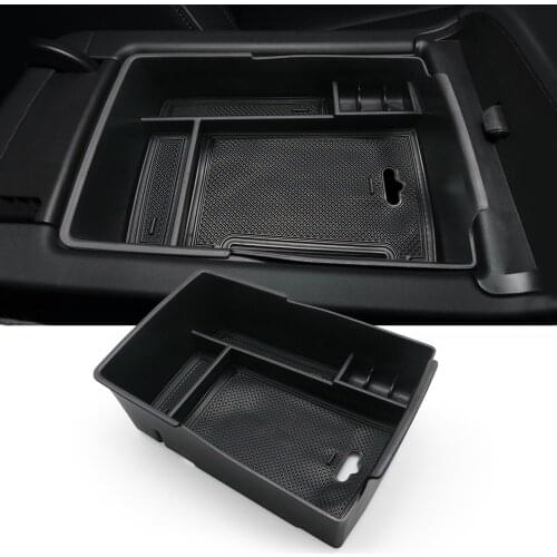 LFOTPP Car Armrest Storage Box For Santa Fe 2021 Vehicle Central Control Container Auto Interior Styling Accessories Black