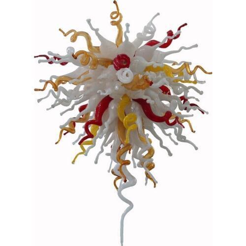 Contemporary Home Decoration Crystal Flower Chandelier Art Light with Led Bulbs Hand Blown Murano Glass