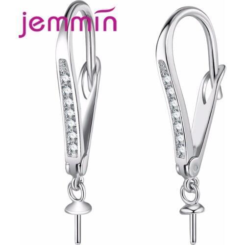 New Fashion Dazzling Earrings Clasp 925 Sterling Silver Crystal Brand Jewelry Accessories for Women Wedding Bridal