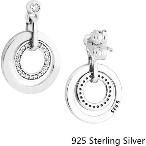 CKK 925 Sterling Silver Circles Drop Earrings For Women Original Fashion Jewelry Making Wedding Gift