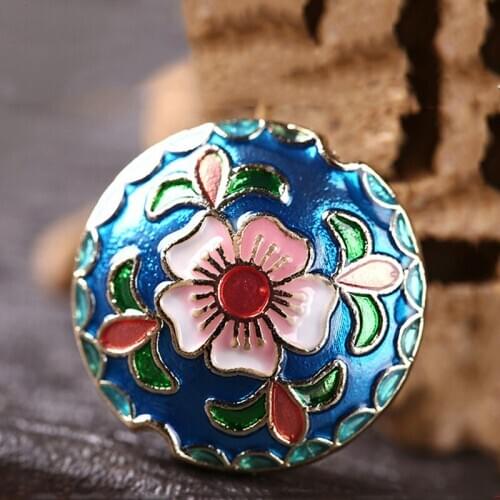 WEIYU 10pcs Ethnic Oil Drop Fower DIY Jewelry Bracelet Necklace Pendant Charms Beads Vintage Cherry Blossoms Pendant Beads