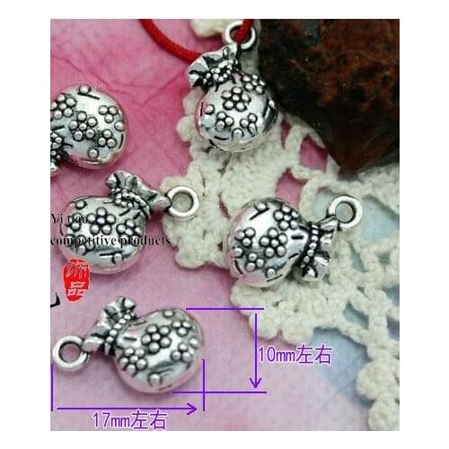 10pcs/lot Tibetan Silver purse Pendants Handmade Decorative Metal DIY Jewelry Alloy accessories dg4d