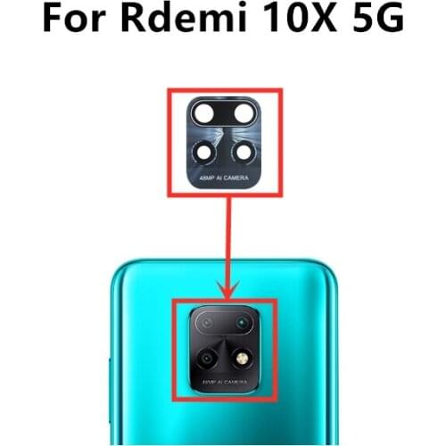 2pcs for Xiaomi Redmi 10x 5G Back Rear Camera Glass Lens For Redmi 10x 5g Main Camera Glass Lens Replacement Repair Part