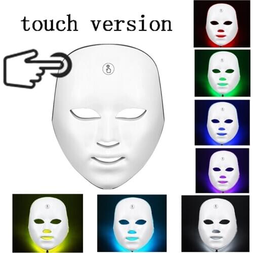 7 Colors Led Light Touch Version Led Mask Therapy Skin Rejuvenation Therapy Wrinkle Acne Tighten Instrument Facial Massage Mask