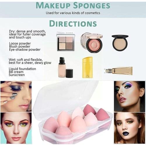 8 Pcs/Box Beauty Egg Set Gourd Water Drop Puff Makeup Cushion Use Puff Tool And Tool Makeup Colorful Set Cosmetic Dry Spong A2A0