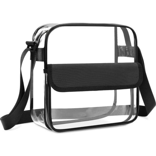 Aaby 2021 New Clear Bag Stadium Approved Transparent See Through Clear Cross Bag For Work, Sports Games,PVC Summer Bag