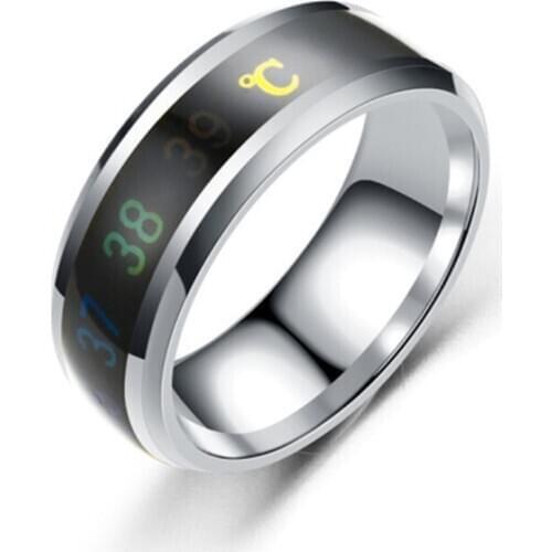 Accessories Titanium Steel Body Temperature ring for Men Women Measurement Intelligent Color Change Temperature Sense Ring Jewel
