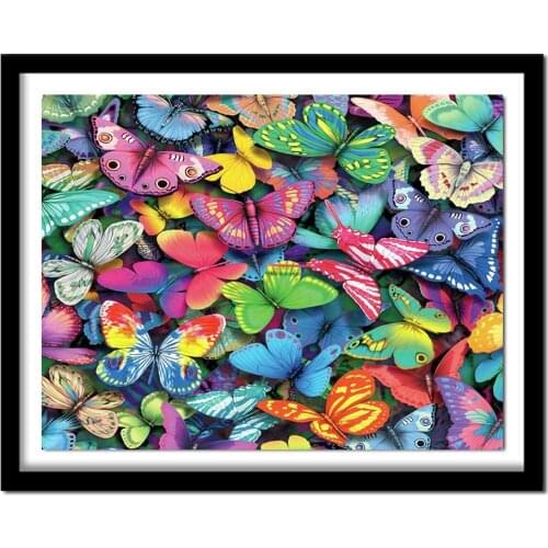Diamond Painting Cross Stitch Colorful Butterfly Pattern Diamond Embroidery Full Square Drill Home Decor Handmade Arts
