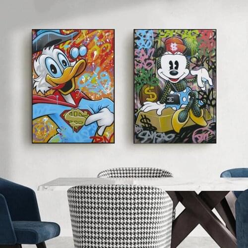Diamond Painting Graffiti Art Disney Cartoon Donald Duck Mickey Mouse Diamond Embroidery Wall Art Picture Kids Room Decor Gift