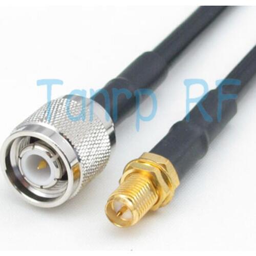 Free Shipping! 50cm Pigtail coaxial jumper cable 20INCH RG58 extension cable TNC male plug to RP SMA female RF connector