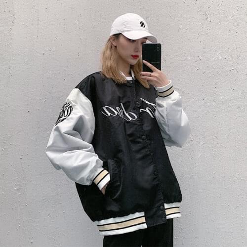 Baseball suit mens and womens spring and autumn jacket retro jacket loose embroidered jacket