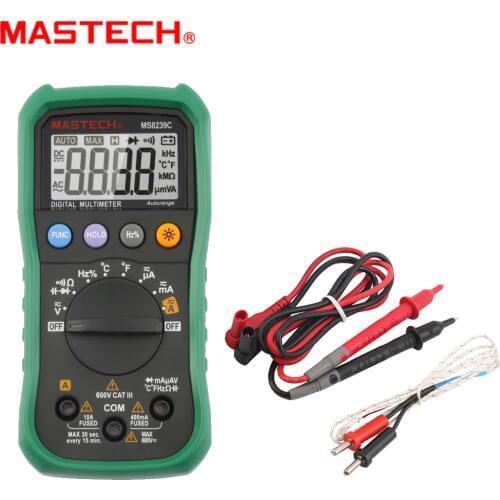 Digital Multimeter 3 3/4 MASTECH MS8239C AC DC Voltage Current Capacitance Frequency Temperature Tester Auto range multimetro