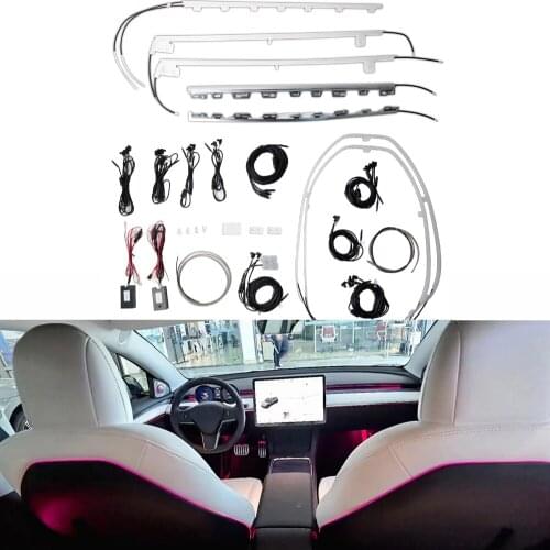 For Tesla Model 3 model Y 2021 app control inter car Light Center pillar horn cover app control Decorate inter Ambient lamp