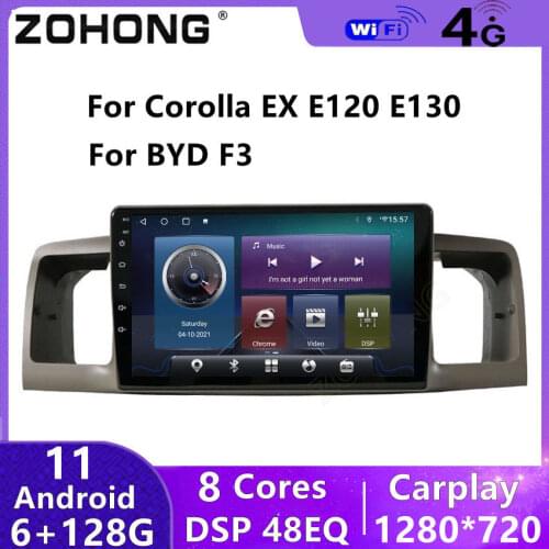 4G DSP For Toyota Corolla E120 EX Android 10 GPS Audio Stereo Car Radio Multimedia Video Player Autoradio Navigation BYD F3 DVD